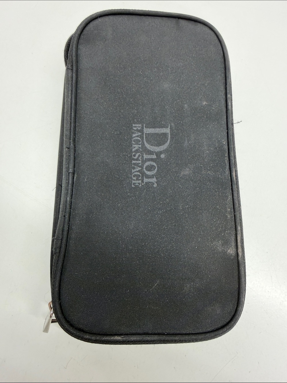Dior Backstage Makeup Beauty Bag Travel Cosmetic Brushes Zip Around Black Silver View 2